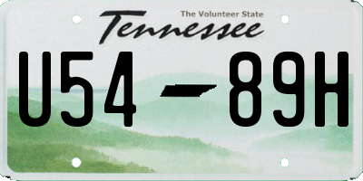 TN license plate U5489H