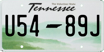 TN license plate U5489J