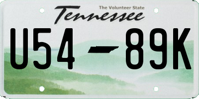 TN license plate U5489K