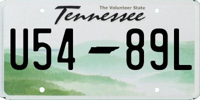 TN license plate U5489L