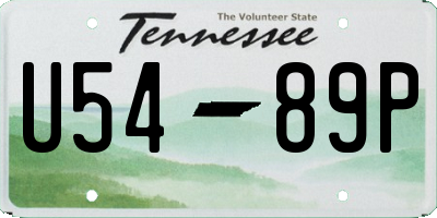 TN license plate U5489P