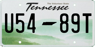 TN license plate U5489T