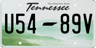 TN license plate U5489V