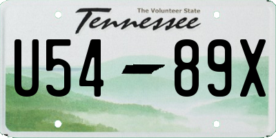 TN license plate U5489X