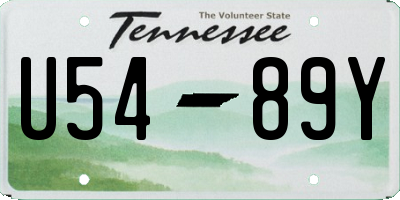 TN license plate U5489Y