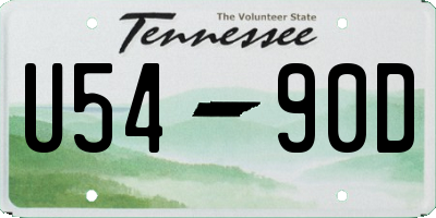 TN license plate U5490D