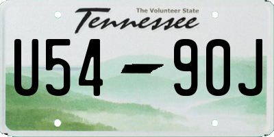 TN license plate U5490J