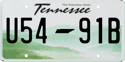 TN license plate U5491B