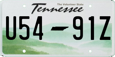 TN license plate U5491Z