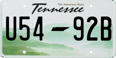 TN license plate U5492B