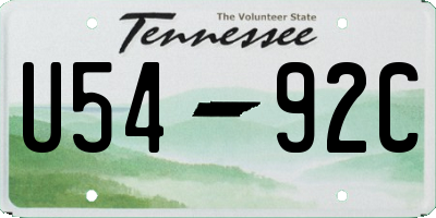 TN license plate U5492C