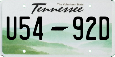 TN license plate U5492D