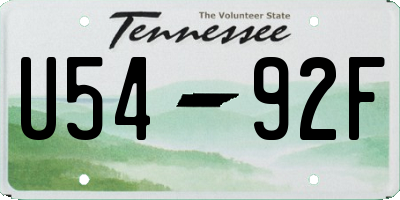 TN license plate U5492F