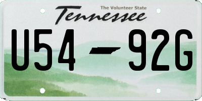 TN license plate U5492G