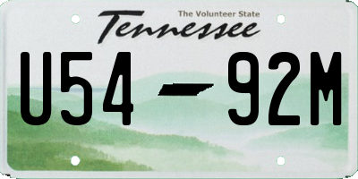 TN license plate U5492M