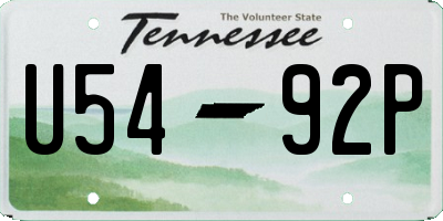 TN license plate U5492P