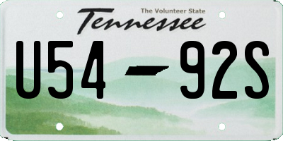 TN license plate U5492S