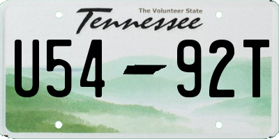 TN license plate U5492T