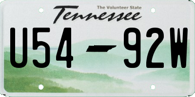 TN license plate U5492W