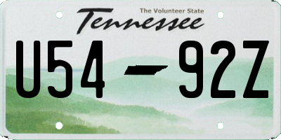 TN license plate U5492Z