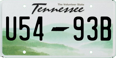 TN license plate U5493B