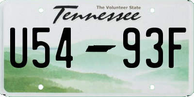 TN license plate U5493F