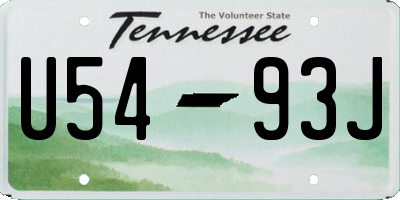TN license plate U5493J