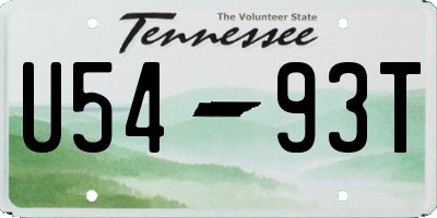 TN license plate U5493T