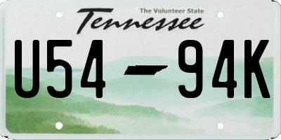 TN license plate U5494K