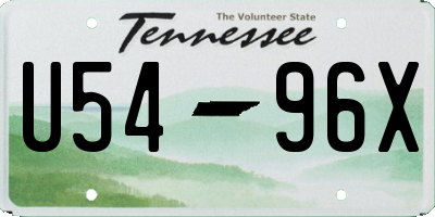 TN license plate U5496X