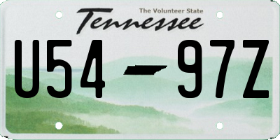 TN license plate U5497Z