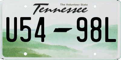TN license plate U5498L
