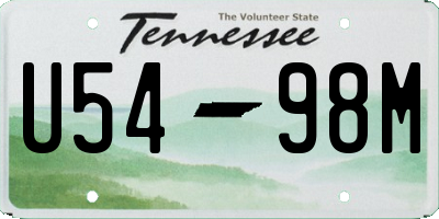 TN license plate U5498M