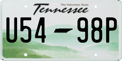 TN license plate U5498P