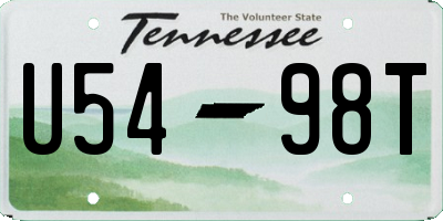 TN license plate U5498T