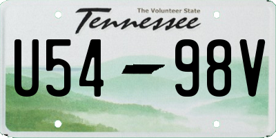 TN license plate U5498V
