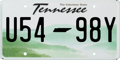 TN license plate U5498Y
