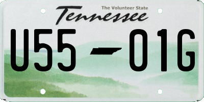 TN license plate U5501G