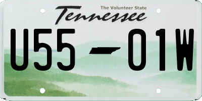 TN license plate U5501W