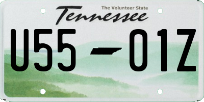 TN license plate U5501Z