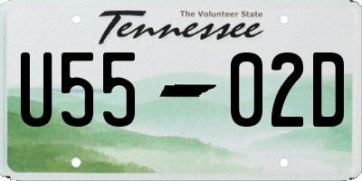 TN license plate U5502D