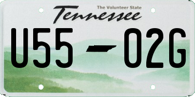 TN license plate U5502G