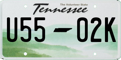 TN license plate U5502K