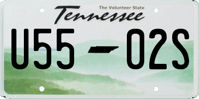 TN license plate U5502S