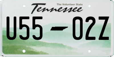 TN license plate U5502Z