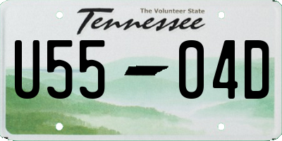 TN license plate U5504D