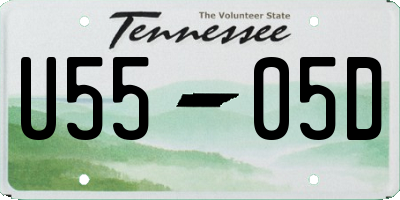 TN license plate U5505D
