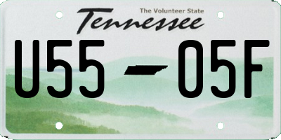 TN license plate U5505F