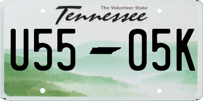 TN license plate U5505K