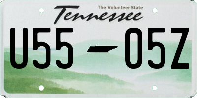 TN license plate U5505Z